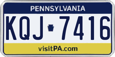 PA license plate KQJ7416
