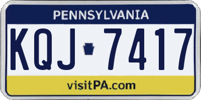 PA license plate KQJ7417