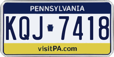 PA license plate KQJ7418