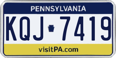 PA license plate KQJ7419