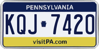 PA license plate KQJ7420
