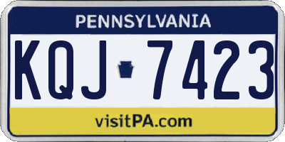 PA license plate KQJ7423