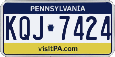 PA license plate KQJ7424