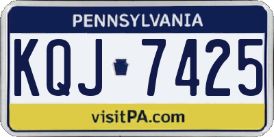 PA license plate KQJ7425
