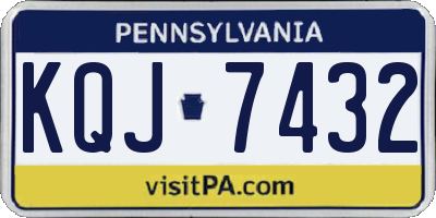 PA license plate KQJ7432