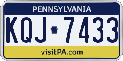 PA license plate KQJ7433