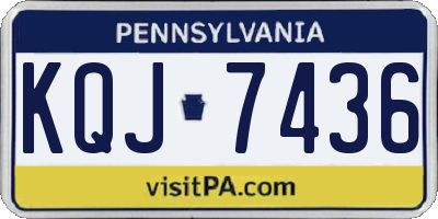 PA license plate KQJ7436