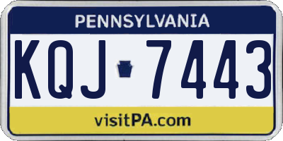 PA license plate KQJ7443