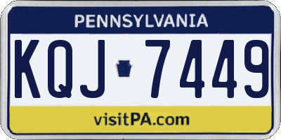 PA license plate KQJ7449