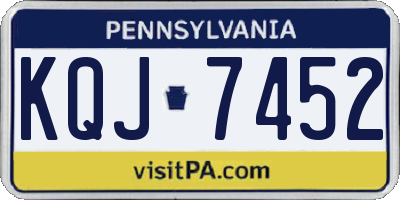 PA license plate KQJ7452
