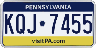 PA license plate KQJ7455