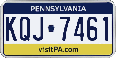 PA license plate KQJ7461