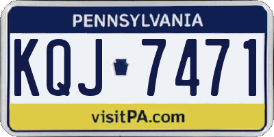 PA license plate KQJ7471