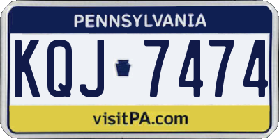 PA license plate KQJ7474