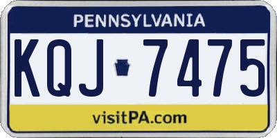 PA license plate KQJ7475