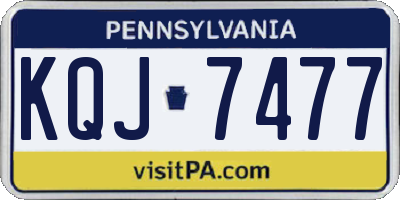 PA license plate KQJ7477