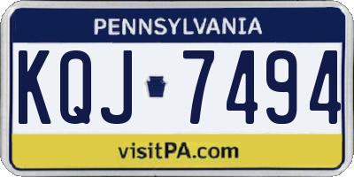 PA license plate KQJ7494