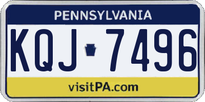 PA license plate KQJ7496