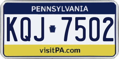 PA license plate KQJ7502