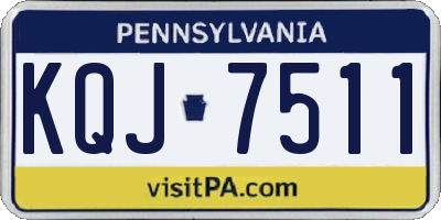 PA license plate KQJ7511