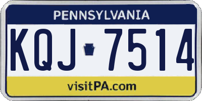 PA license plate KQJ7514