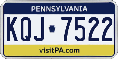 PA license plate KQJ7522