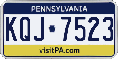 PA license plate KQJ7523