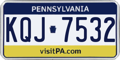 PA license plate KQJ7532