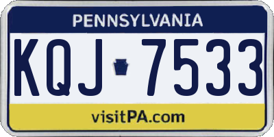 PA license plate KQJ7533