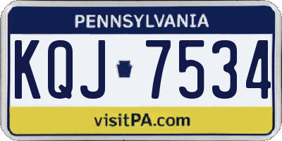 PA license plate KQJ7534