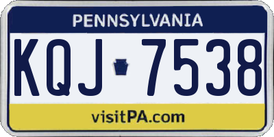 PA license plate KQJ7538