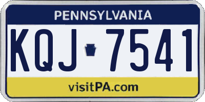 PA license plate KQJ7541