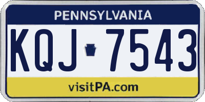 PA license plate KQJ7543