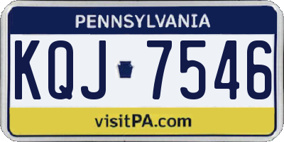 PA license plate KQJ7546