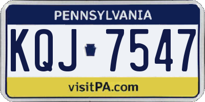 PA license plate KQJ7547
