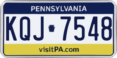 PA license plate KQJ7548