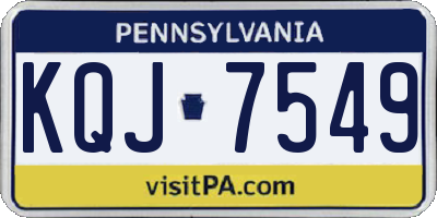 PA license plate KQJ7549