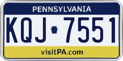 PA license plate KQJ7551