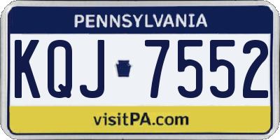 PA license plate KQJ7552