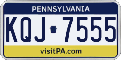 PA license plate KQJ7555