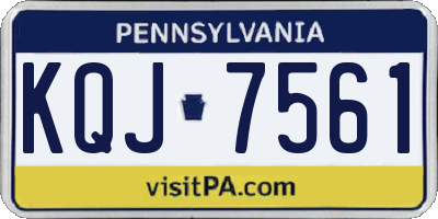 PA license plate KQJ7561