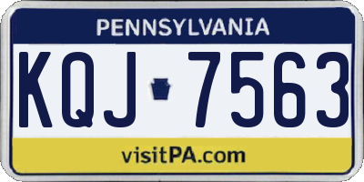PA license plate KQJ7563
