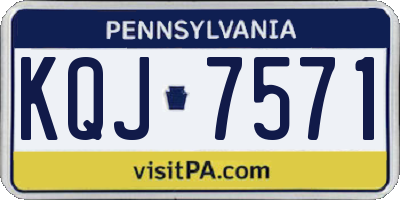 PA license plate KQJ7571