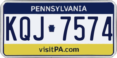 PA license plate KQJ7574