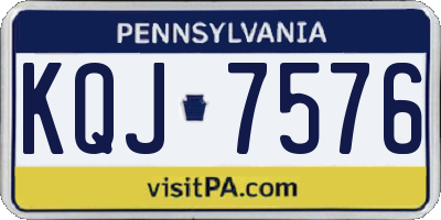 PA license plate KQJ7576