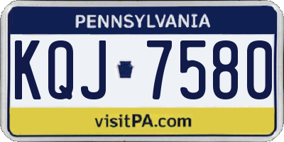 PA license plate KQJ7580