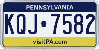 PA license plate KQJ7582