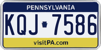 PA license plate KQJ7586