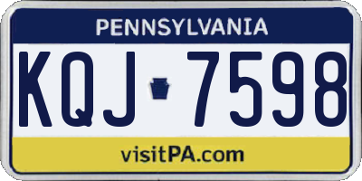 PA license plate KQJ7598