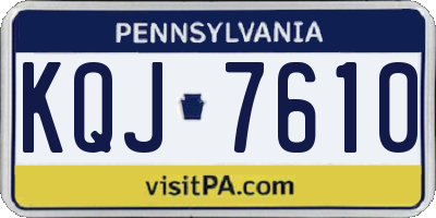 PA license plate KQJ7610
